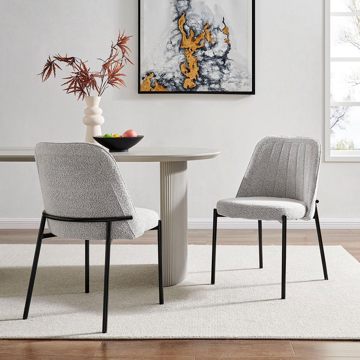 Adele Boucle Dining Chair Set Of 2